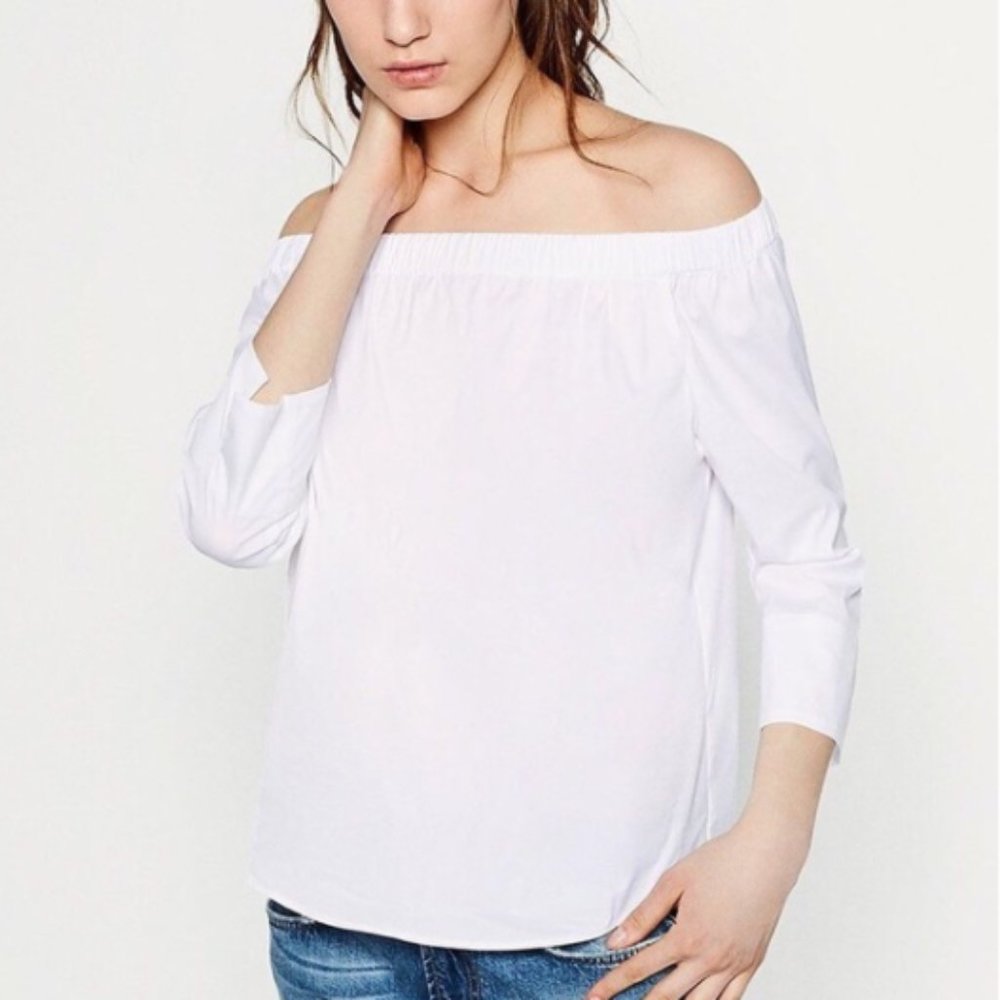 NWT White Zara Off the Shoulder Blouse
